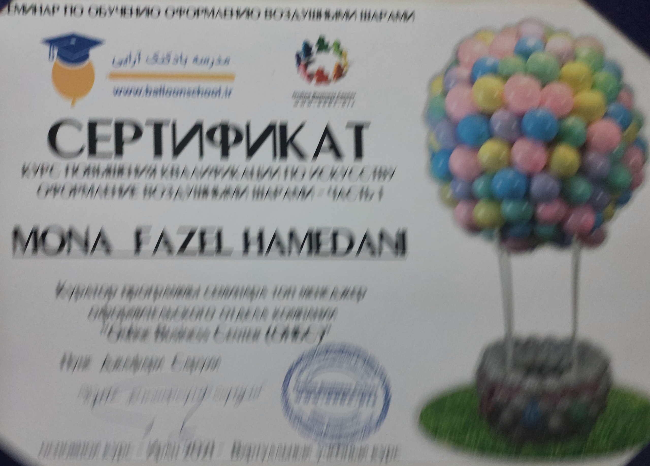 مدرک بادکنک آرایی